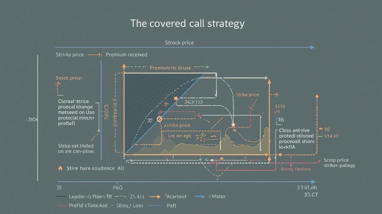 Covered Call 전략 다이어그램 - 주식 보유 + 콜 옵션 매도 구조